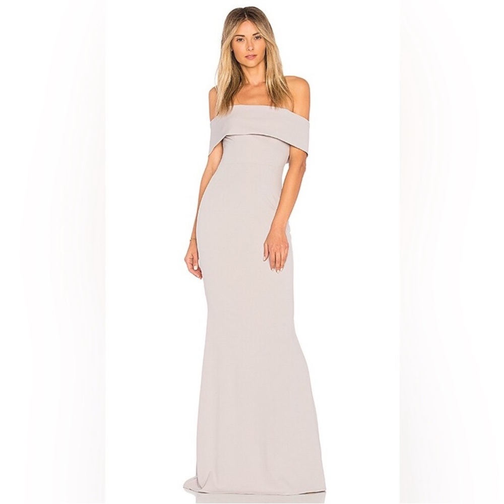 Elegant Off-Shoulder Dove Grey Dress